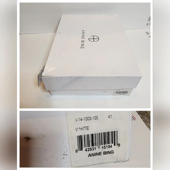 Anine Bing Penny Bootie White Leather Gold Studs. New with box. EU Size 41.